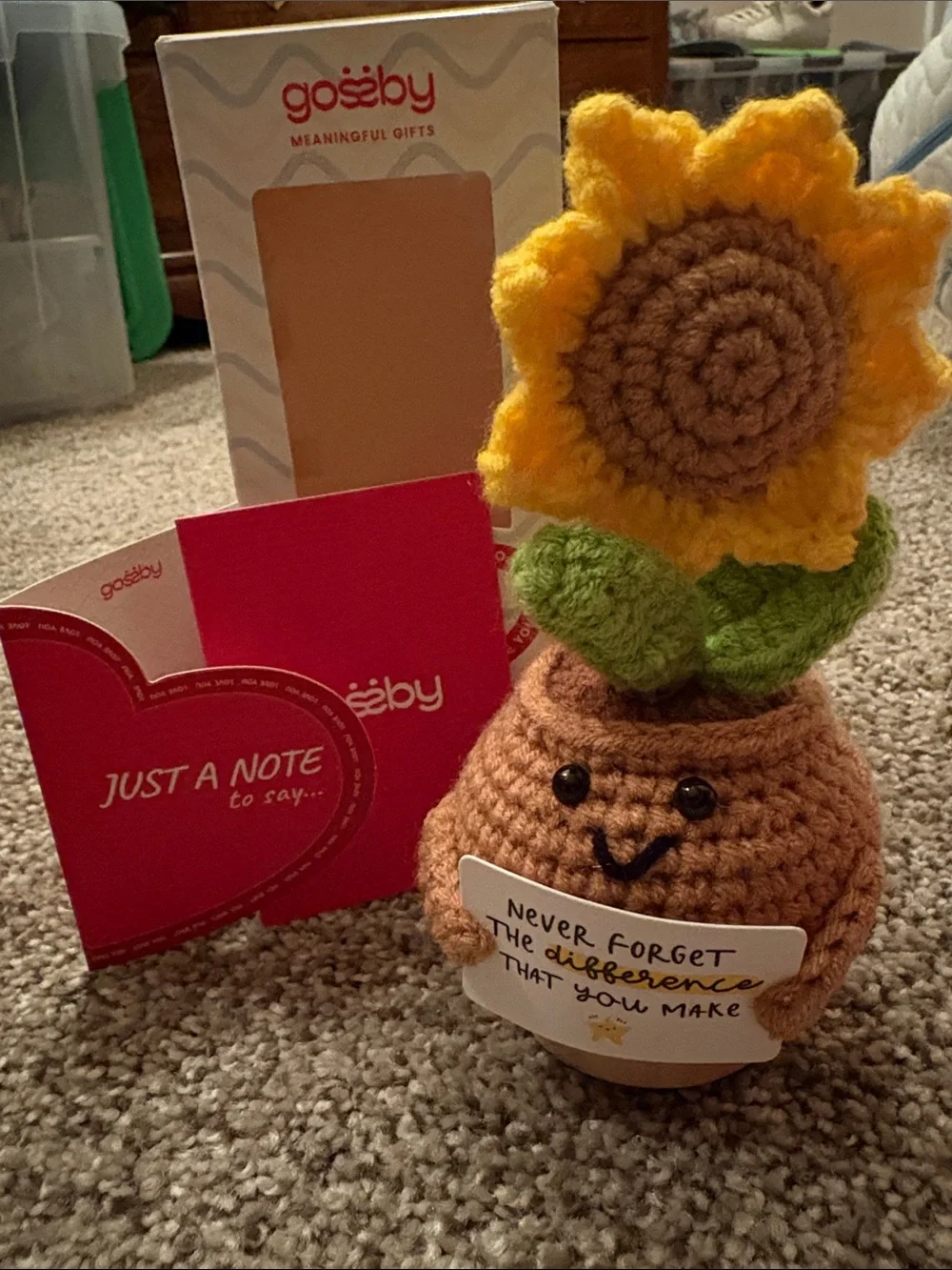 3 new in box Yellow & Green Crochet Sunflower Home Accent